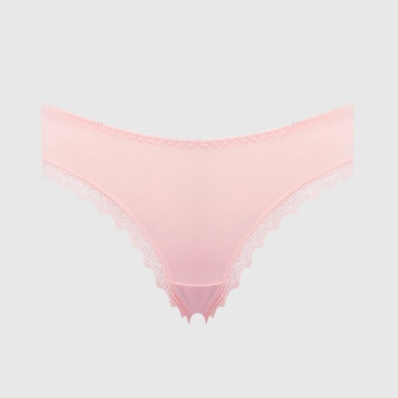 House of Desire Vera Microfiber Lace Heart Charm Cheeky Panty, Pearl Blush, Sz L - Picture 4 of 10